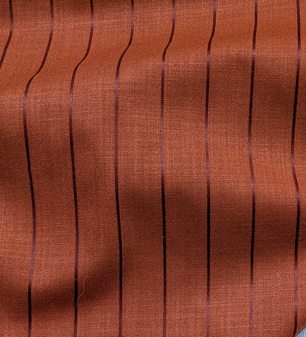 Classic Rust Brown Striped Shirt