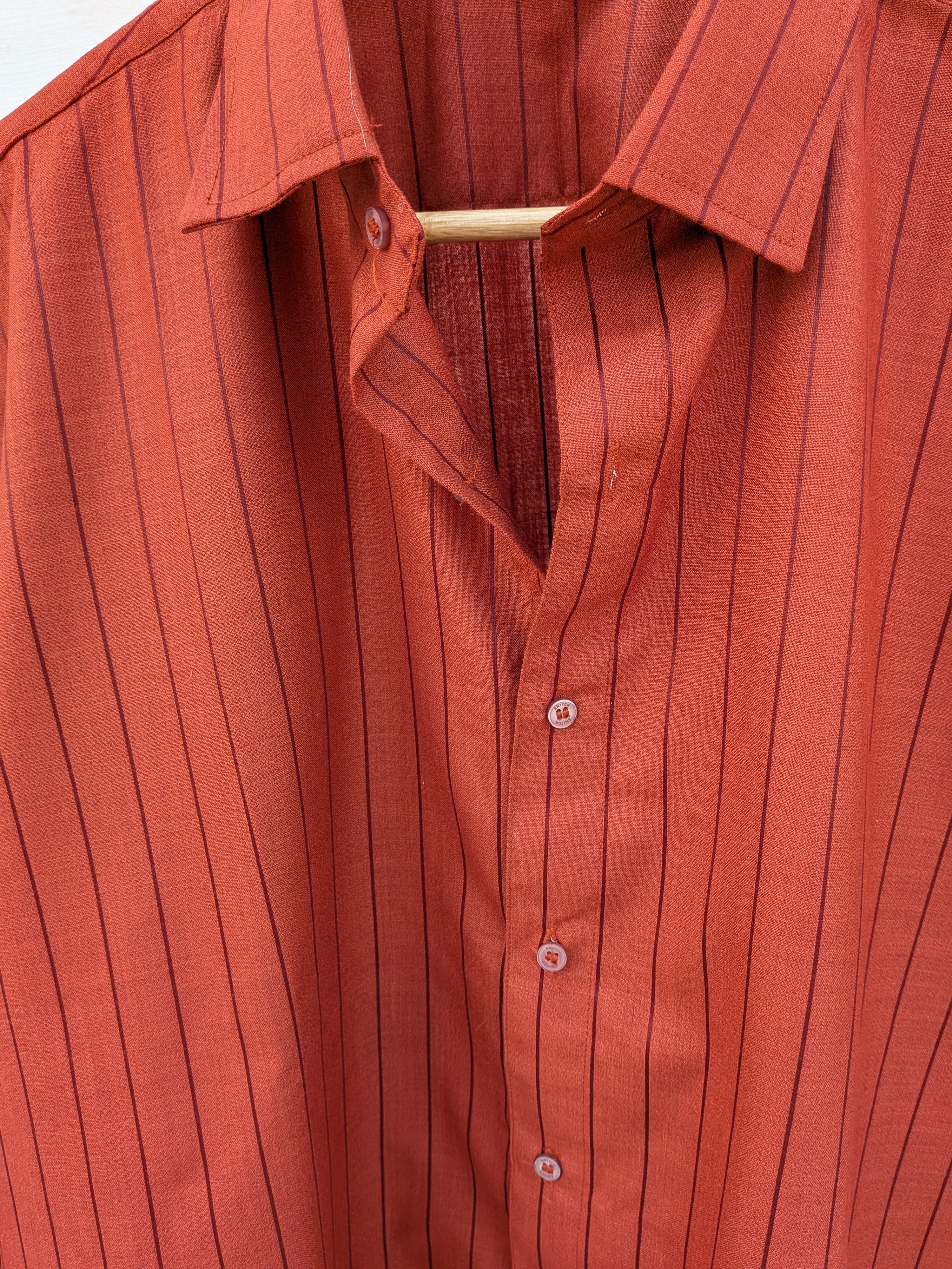 Classic Rust Brown Striped Shirt