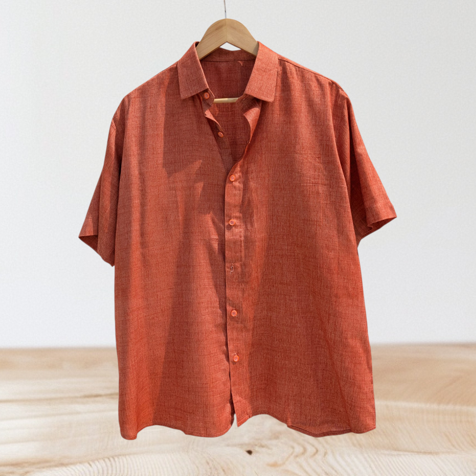 Vibrant Rust Orange Shirt